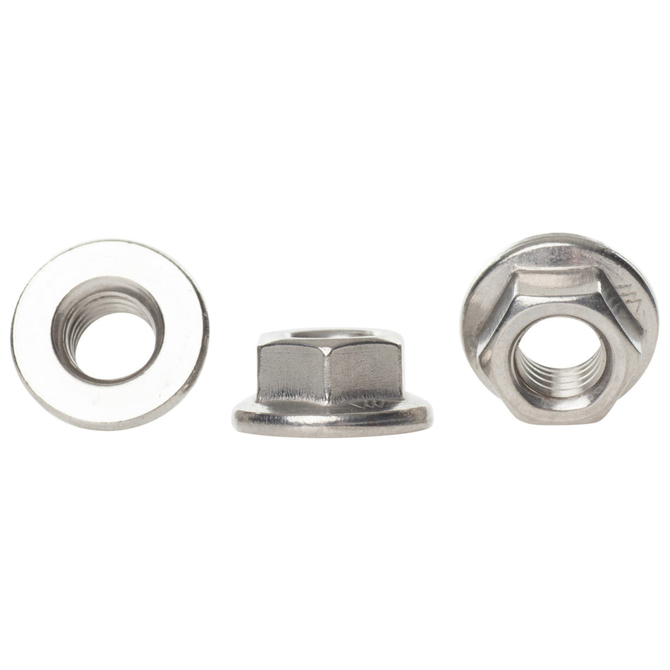 A2 Stainless Steel Hexagon Non Serrated Flanged Nuts DIN 6923 - M4 (4mm)