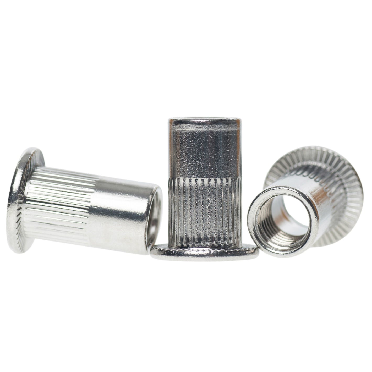 a2 stainless steel knurled body flat head rivet nuts
