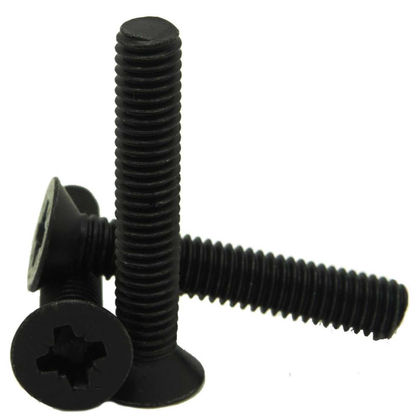 M6 black zinc plated steel pozi countersunk machine screws DIN 965z