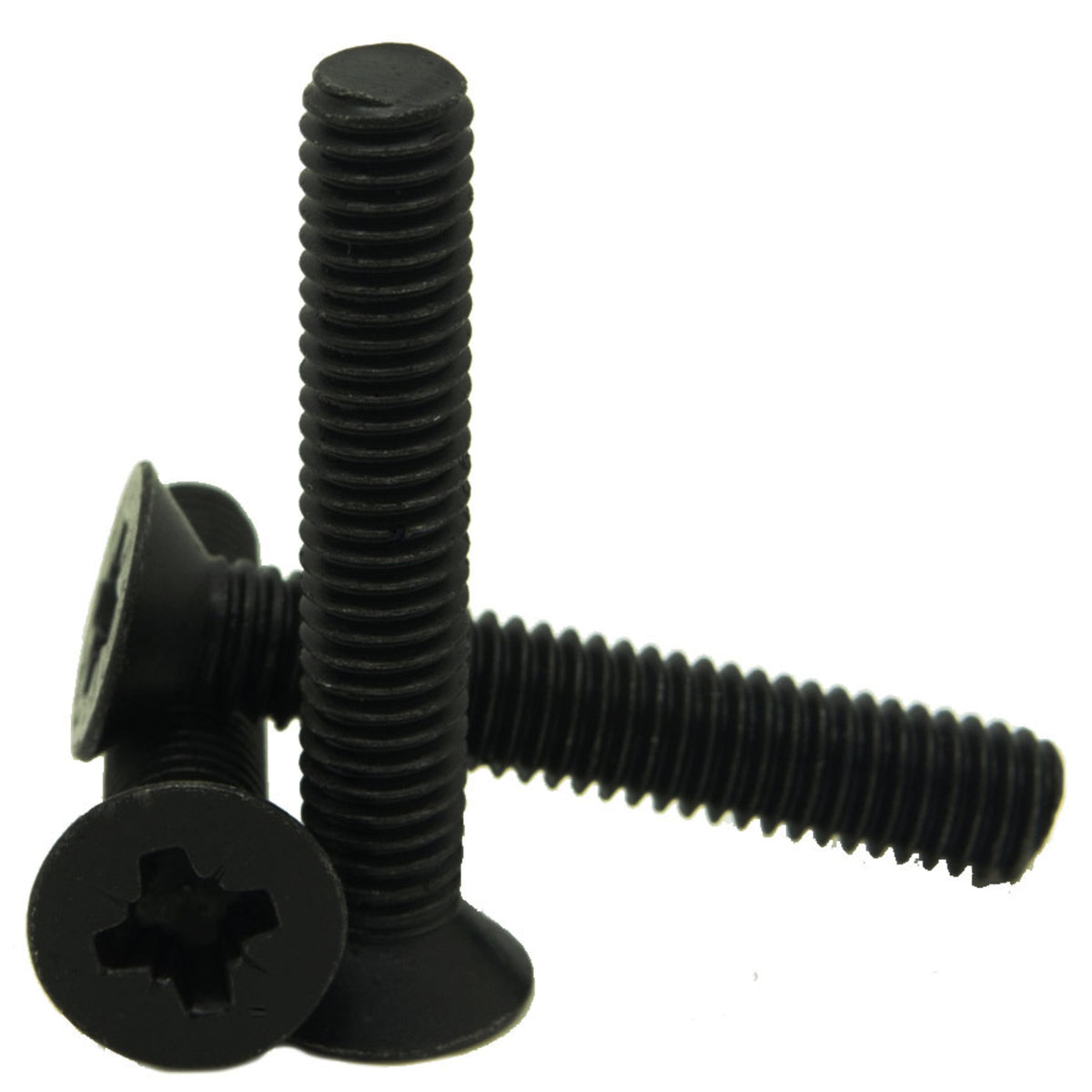 M5 black zinc plated steel pozi countersunk machine screws DIN 965z