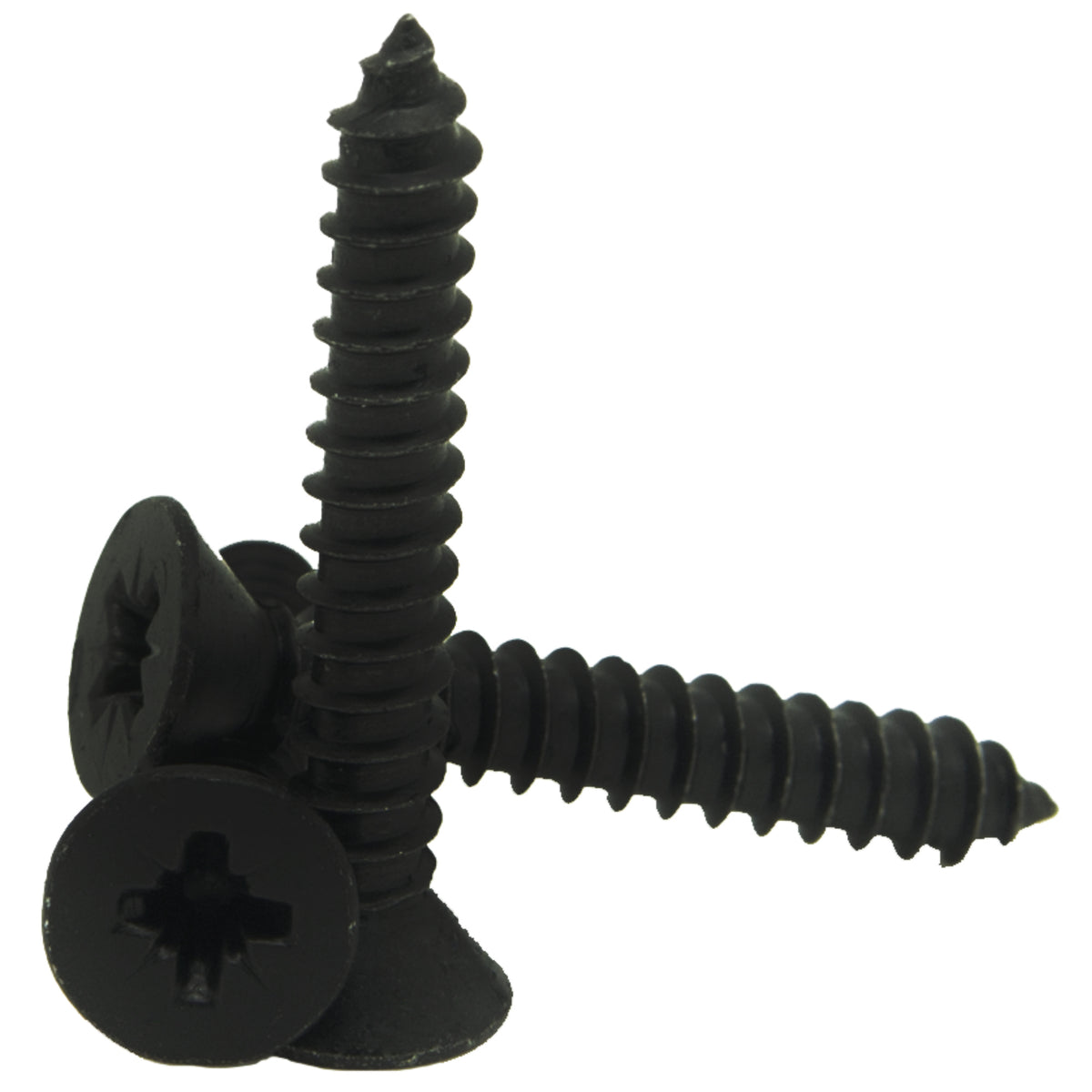 4.8mm black zinc plated steel pozi countersunk self tappers DIN 7982z