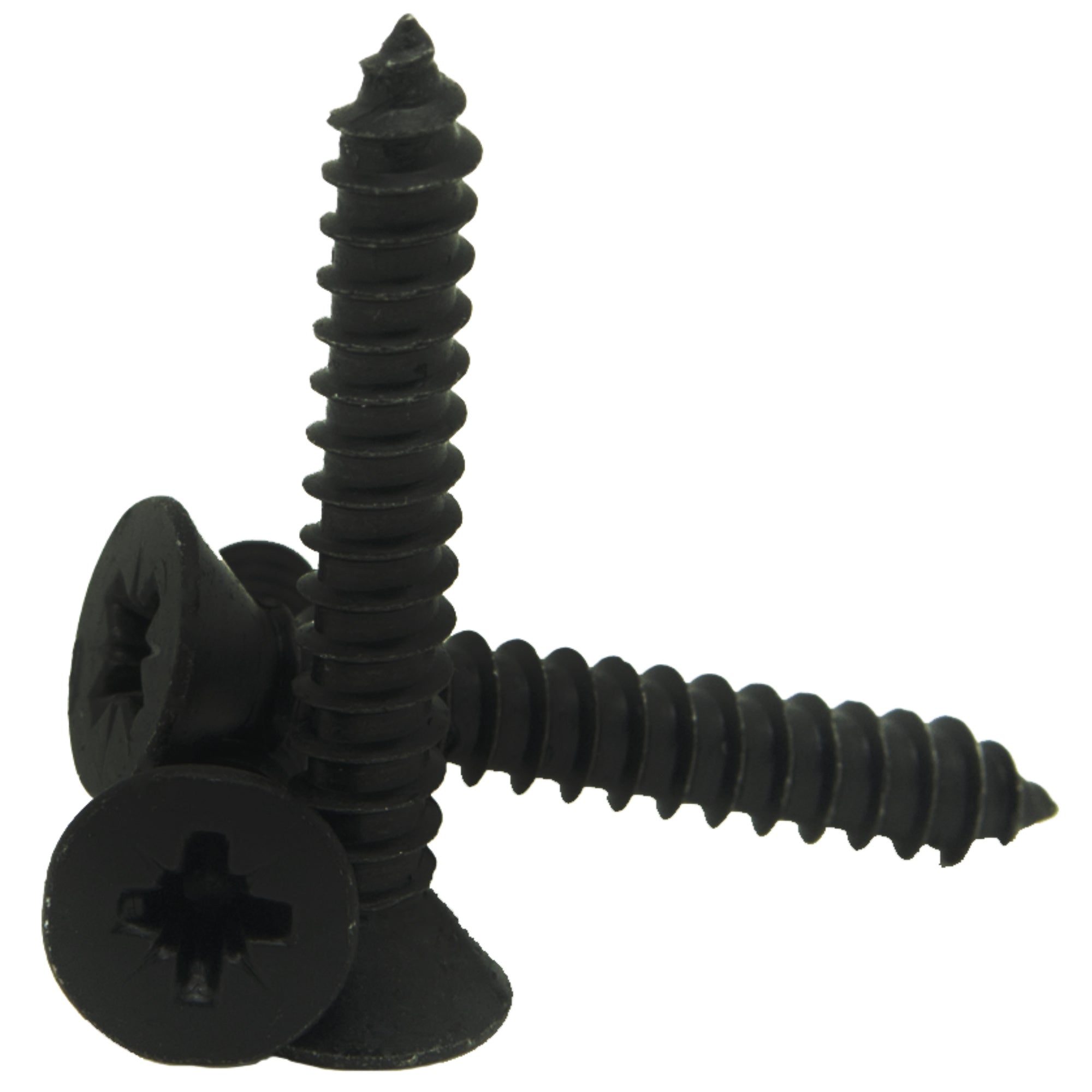 4.8mm black zinc plated steel pozi countersunk self tappers DIN 7982z