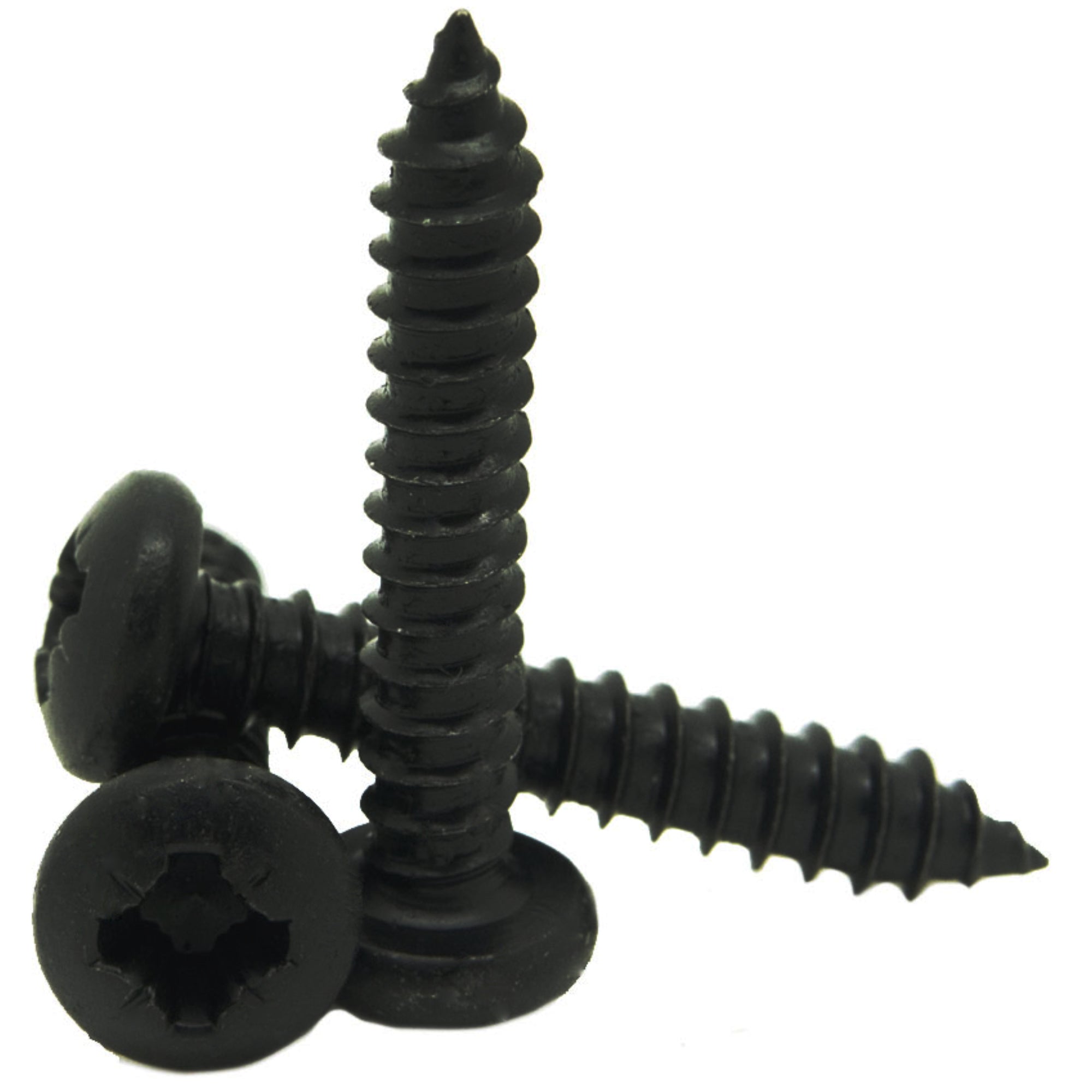 3.5mm black zinc plated pozi pan head self tappers DIN7981Z