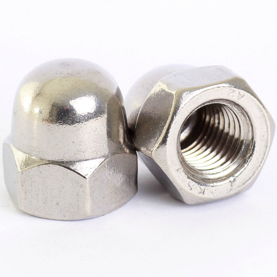 A2 Stainless Steel Hexagon Dome Nuts DIN 1587 - M6 (6mm)
