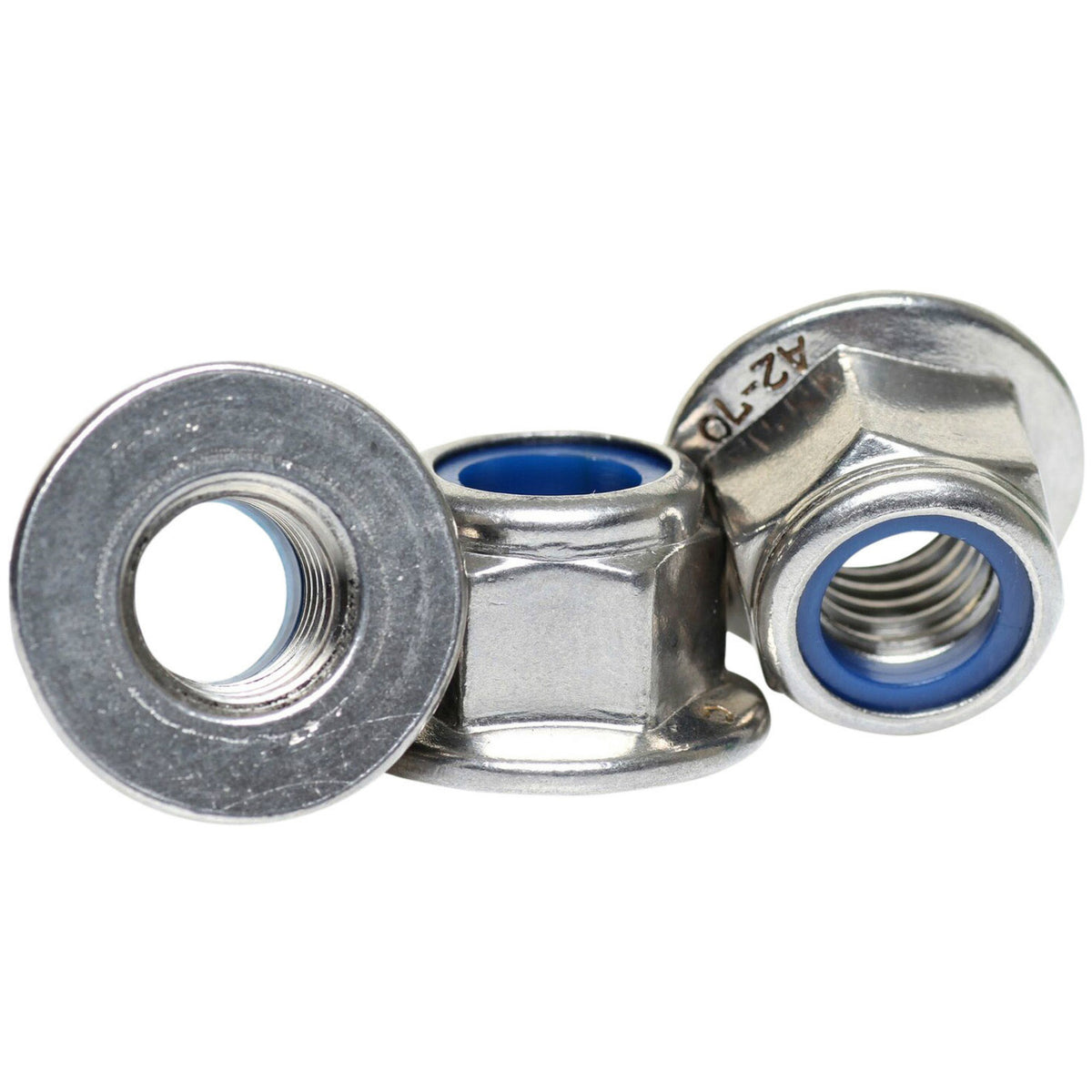 A2 Stainless Steel Hexagon Flanged Nyloc Nuts DIN 6926 - M10 (10mm)