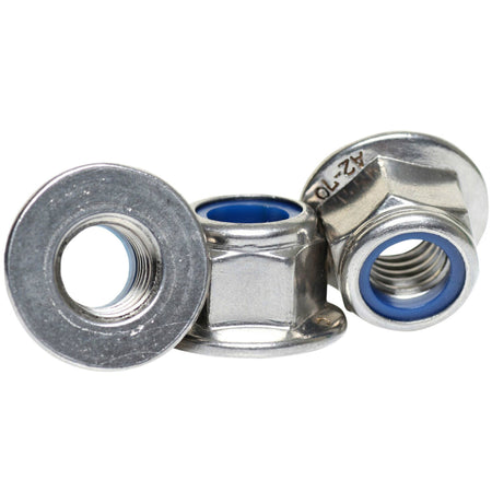 A2 Stainless Steel Hexagon Flanged Nyloc Nuts DIN 6926 - M10 (10mm)