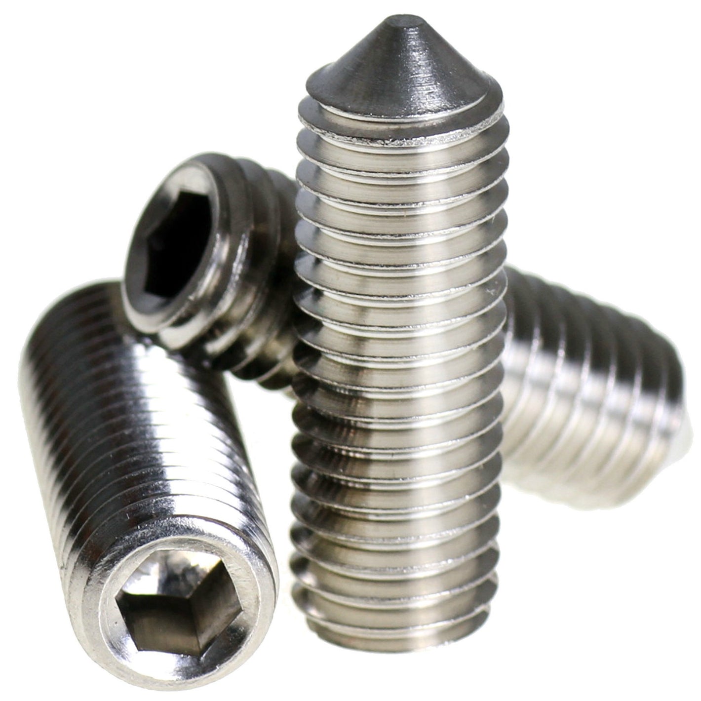 M8 a2 stainless steel cone point grub screws DIN 914