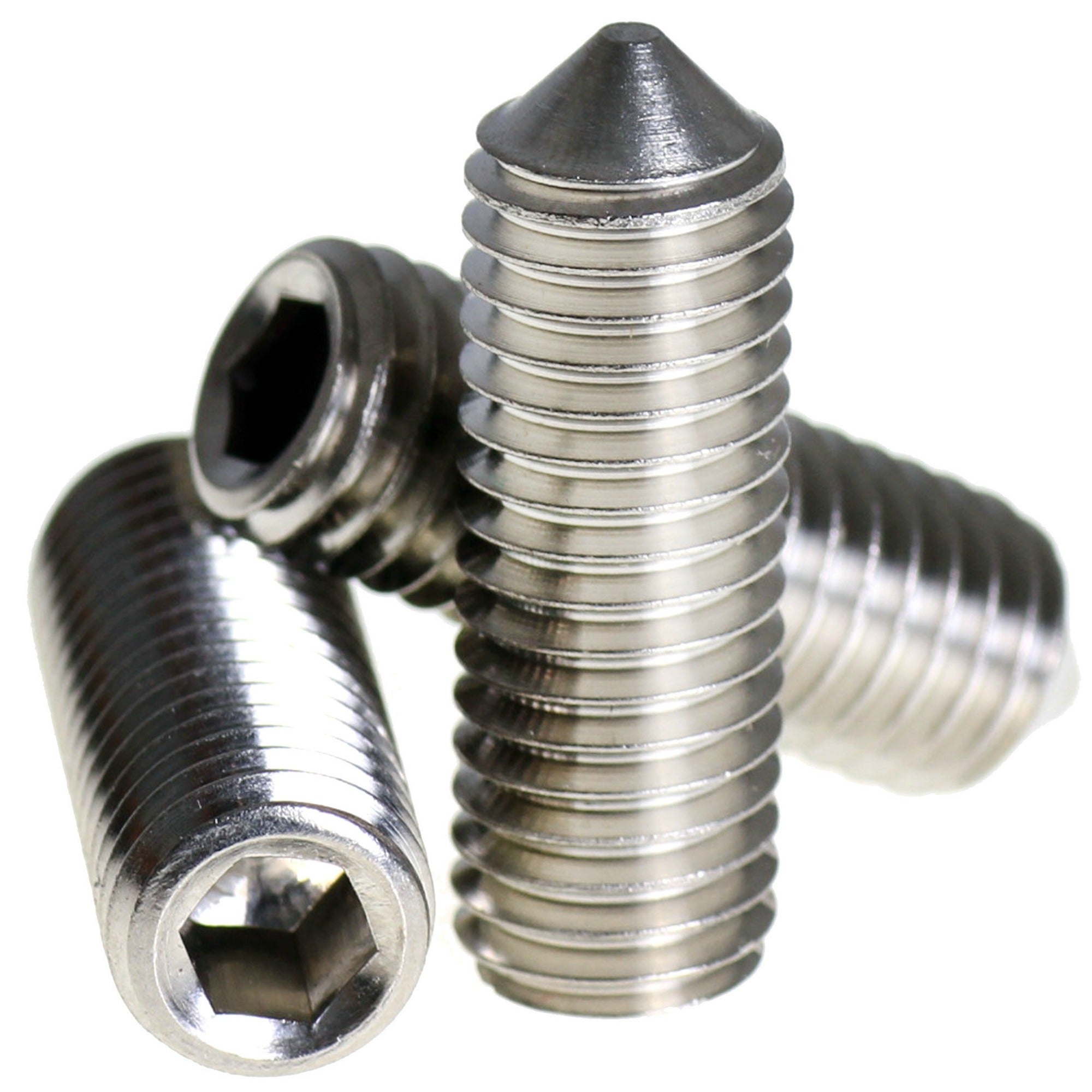 M3 a2 stainless steel cone point grub screws DIN 914