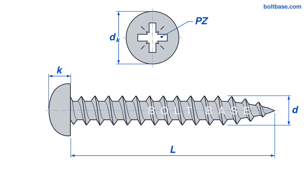 Pozi pan head chipboard Pozi Pan Head Chipboard Screws dimensions diagram