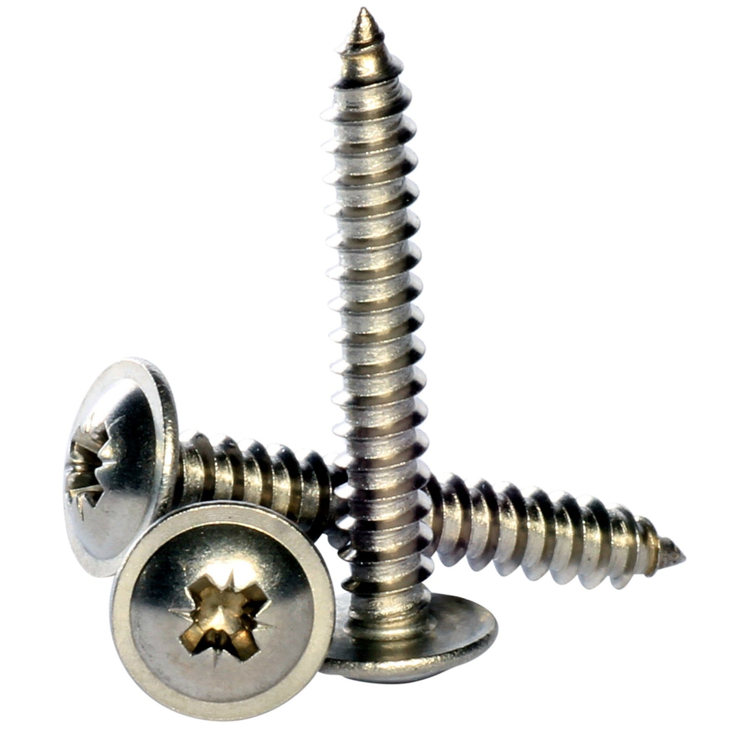 3.5mm a2 stainless steel pozi flanged self tappers BS 4174