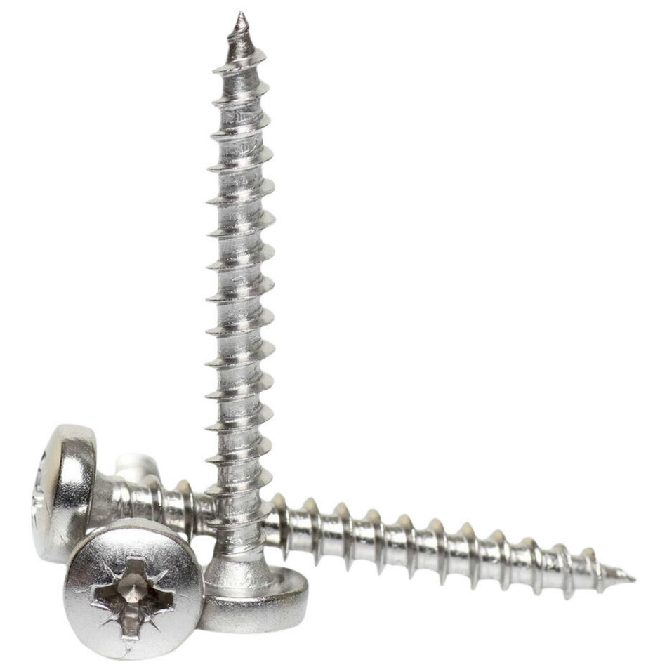 4.5mm a2 stainless steel pozi pan head chipboard screws