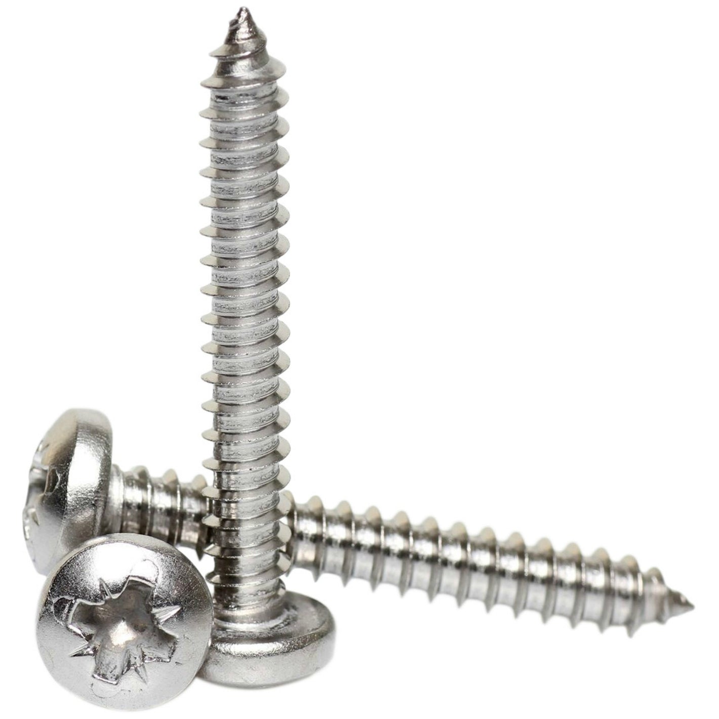 4.8mm a2 stainless steel pozi pan head self tapper DIN 7981Z