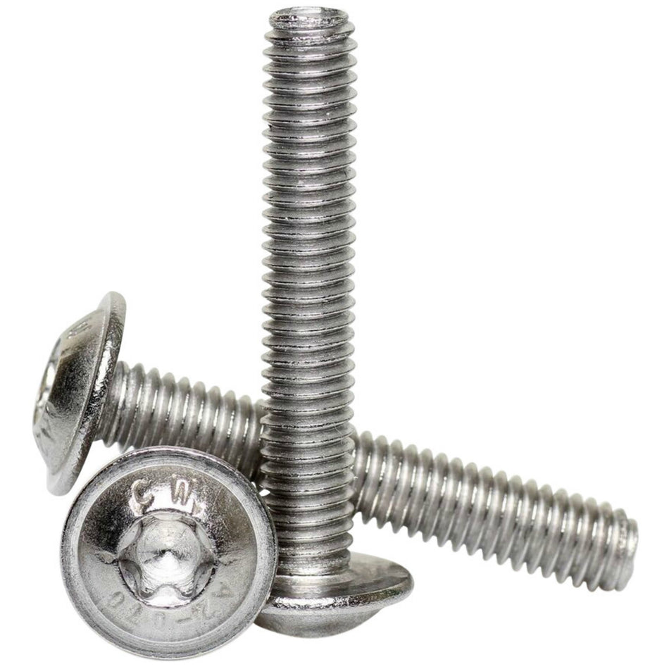 m6 a2 stainless steel torx drive flanged button head screws iso 7380-2